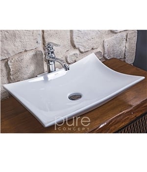 Beyaz 50 Cm Tezgah Üstü Çanak Lavabo
