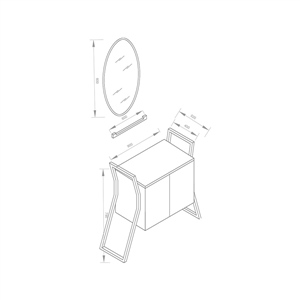 Pure Concept 90 cm Altın Metal Alt Ve Üst Banyo Ünitesi