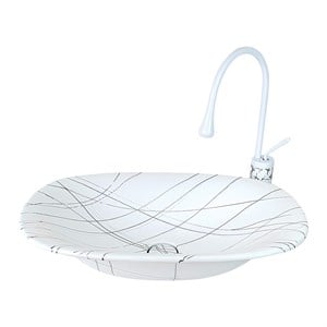 Pure Concept Beyaz Gümüş Tezgah Üstü Çanak Lavabo