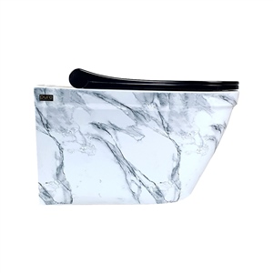 Pure Concept Calacatta Kanalsız Asma Klozet + Siyah Kapak