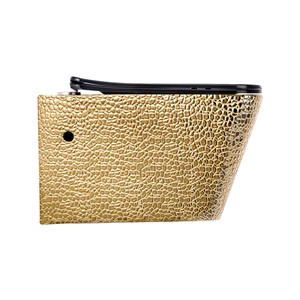 Crocodile Altın Siyah 52 Cm Kanalsız Asma Klozet