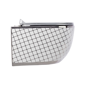 Geometrik Platin Beyaz 53 Cm Kanalsız Asma Klozet