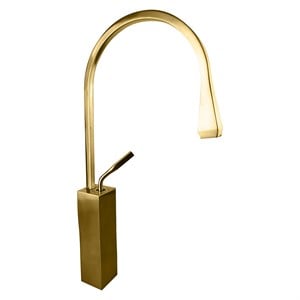 Pure Concept Kare Minimal Altın Çanak Lavabo Bataryası