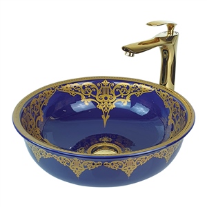 Pure Concept Lacivert Altın Çanak Lavabo