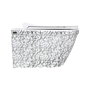 Pure Concept Marble Beyaz Gümüş Kanalsız Asma Klozet