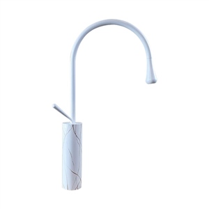 Pure Concept Minimal Beyaz Altın Çanak Lavabo Bataryası