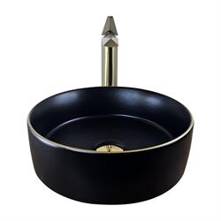 Pure Concept 36 Cm Siyah Altın Tezgah Üstü Çanak Lavabo