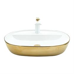 Pure Concept Altın Beyaz Çanak Lavabo (Outlet)