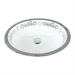 Pure Concept Dekoratif Gümüş Desenli Hilton Lavabo ( Outlet )