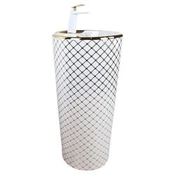 Pure Concept Geometrik Beyaz Altın Monoblok Lavabo (Outlet)