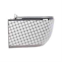 Pure Concept Geometrik Platin Beyaz Kanalsız Asma Klozet ( Outlet )