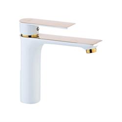 Pure Concept Lina Beyaz Altın Lavabo Bataryası (Outlet)