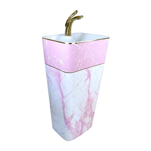 Pure Concept Calacatta Pembe Beyaz Monoblok Lavabo