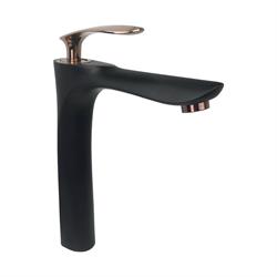 Pure Concept Royal Siyah Rose Gold Tezgah Üstü Çanak Lavabo Bataryası (Outlet)