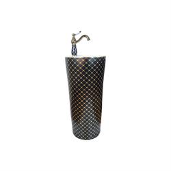 Pure Concept Siyah Altın Beyaz Hazne Monoblok Lavabo (Outlet)