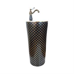 Pure Concept Siyah Altın Beyaz Hazne Monoblok Lavabo