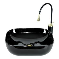 Pure Concept Siyah Tezgah Üstü Çanak Lavabo ( Outlet )