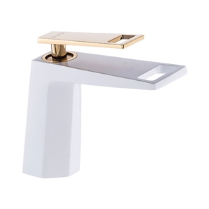 Pure Concept Waterfall Beyaz Altın Lavabo Bataryası