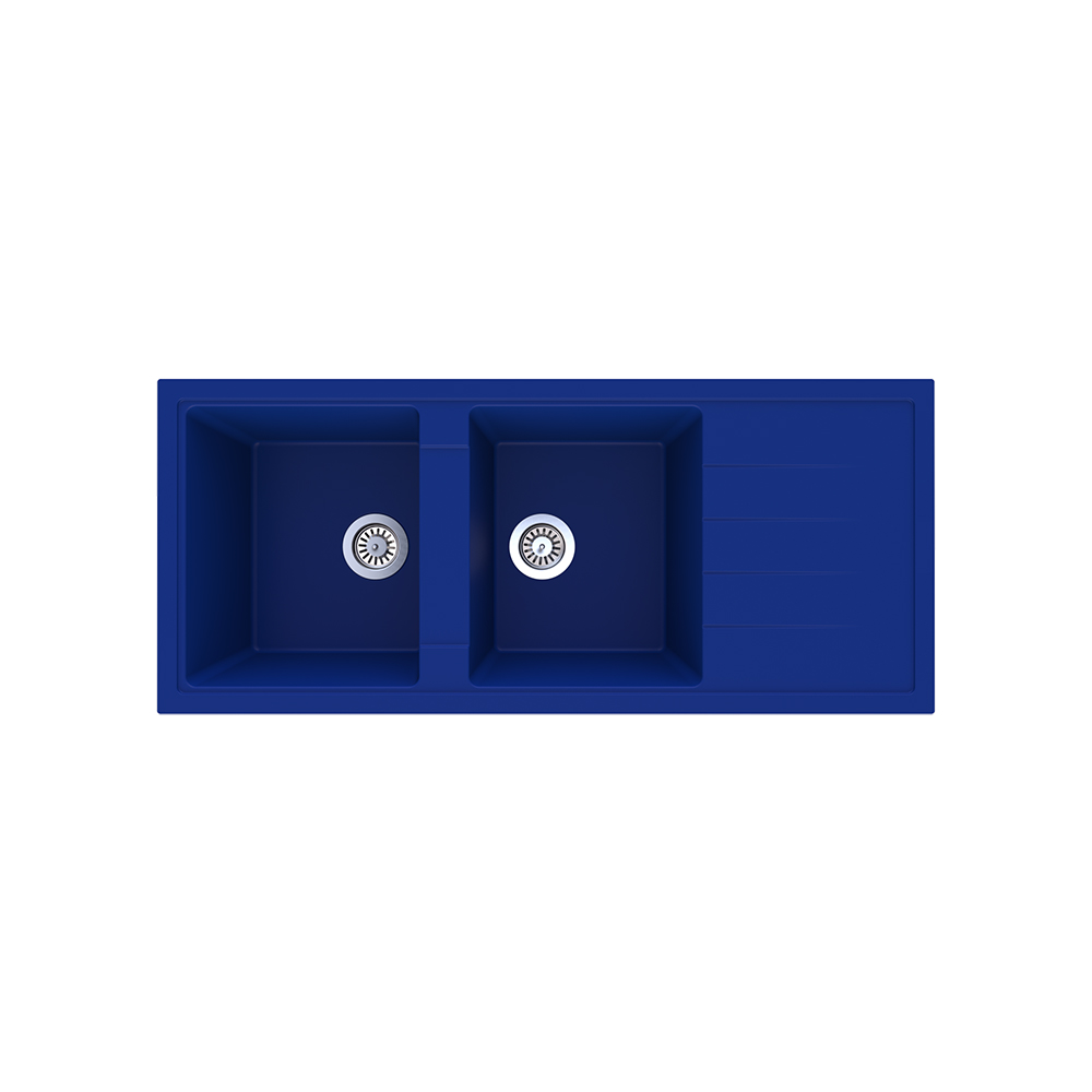 Aqua QuartzAndromeda 110x50 cm Çift Gözlü Mavi Granit Eviye