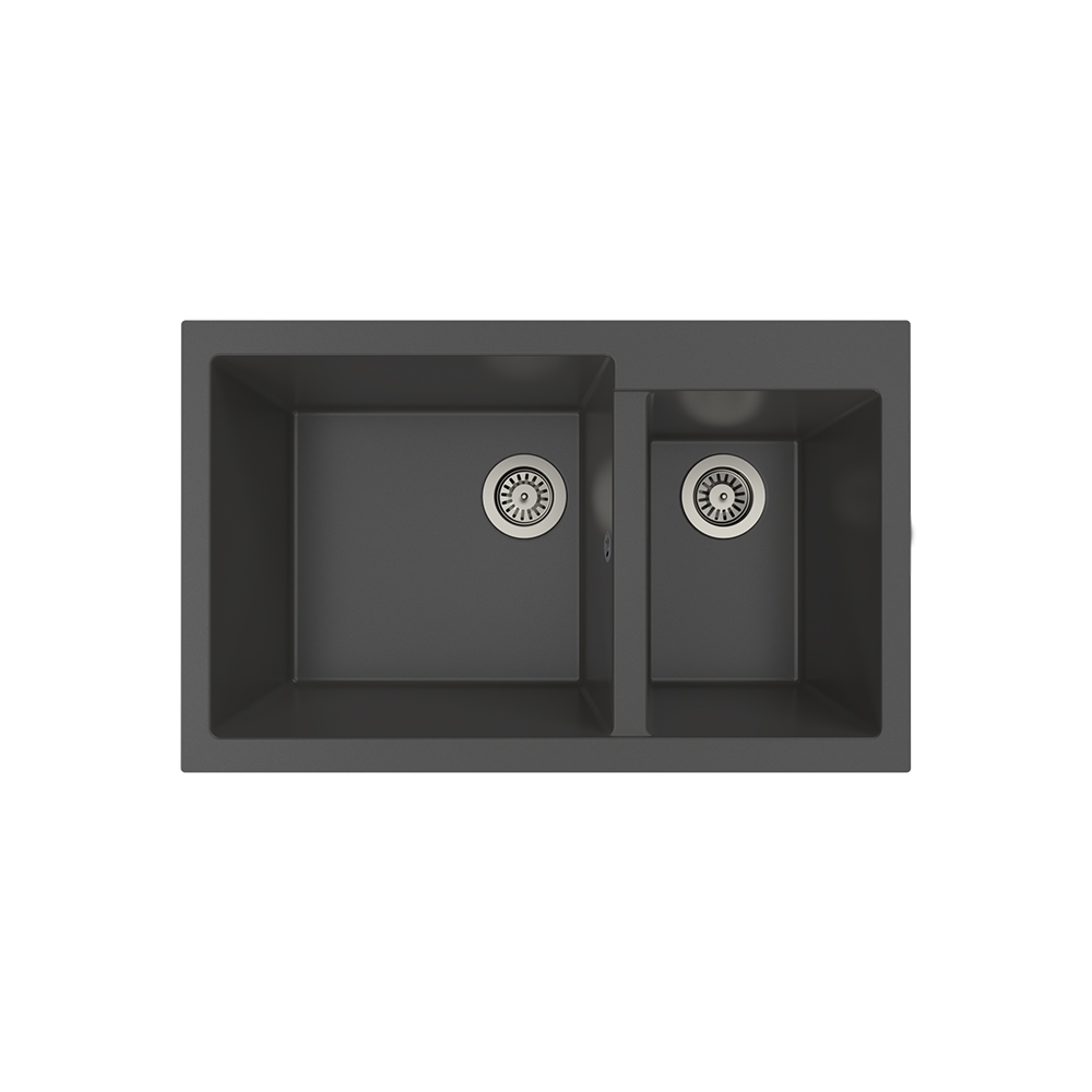 Aqua QuartzLibra 81x50 cm 1.5 Göz Antrasit Granit Eviye