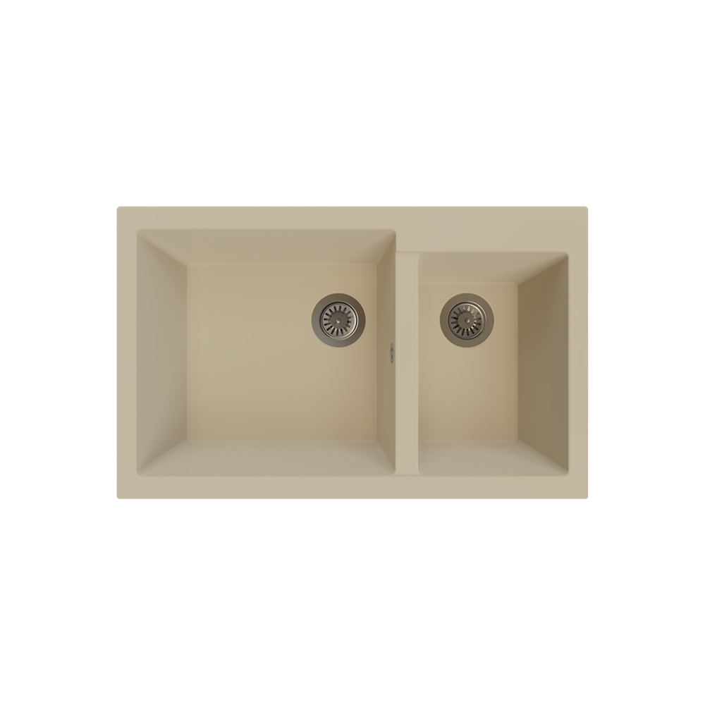 Aqua QuartzLibra 81x50 cm 1.5 Göz Bej Granit Eviye