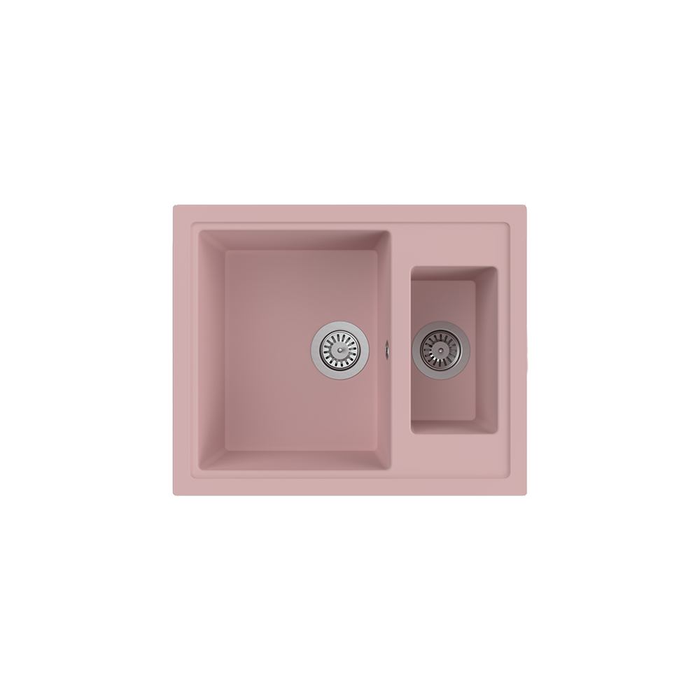 Aqua QuartzPolaris 60x50 cm 1.5 Göz Pembe Granit Eviye