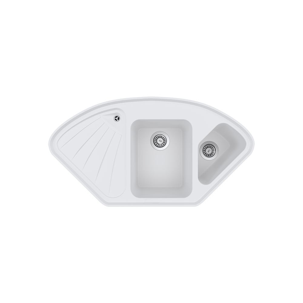 Aqua QuartzPollux 105x57 cm Beyaz Granit Eviye