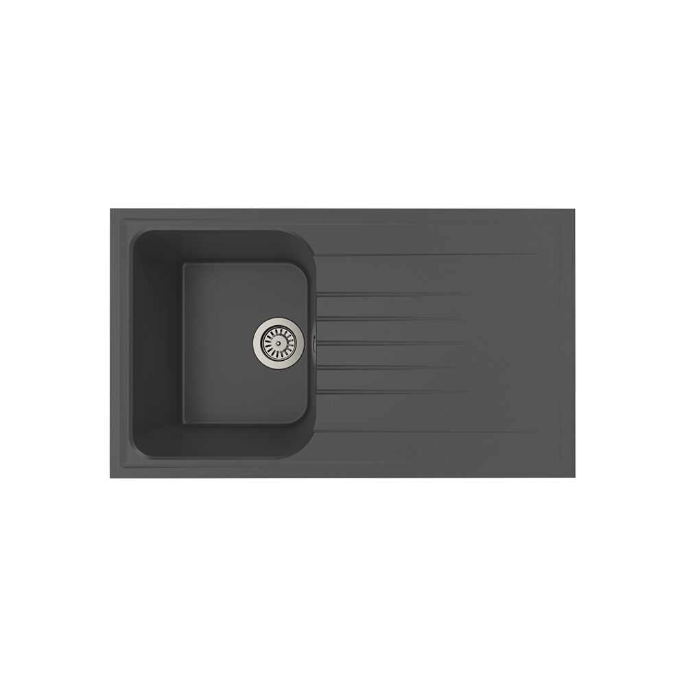 Aqua QuartzRegulus 85x50 cm Antrasit Granit Eviye