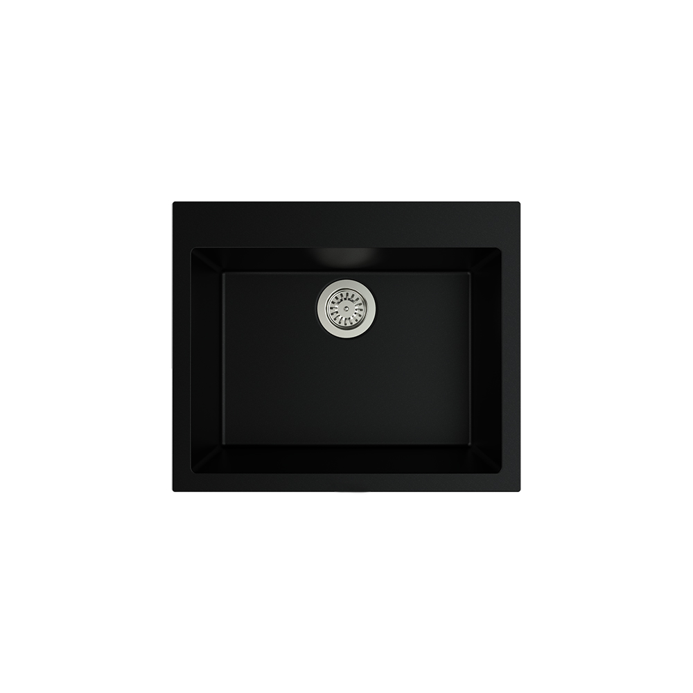 Aqua QuartzRiger 60x50 cm Siyah Granit Eviye