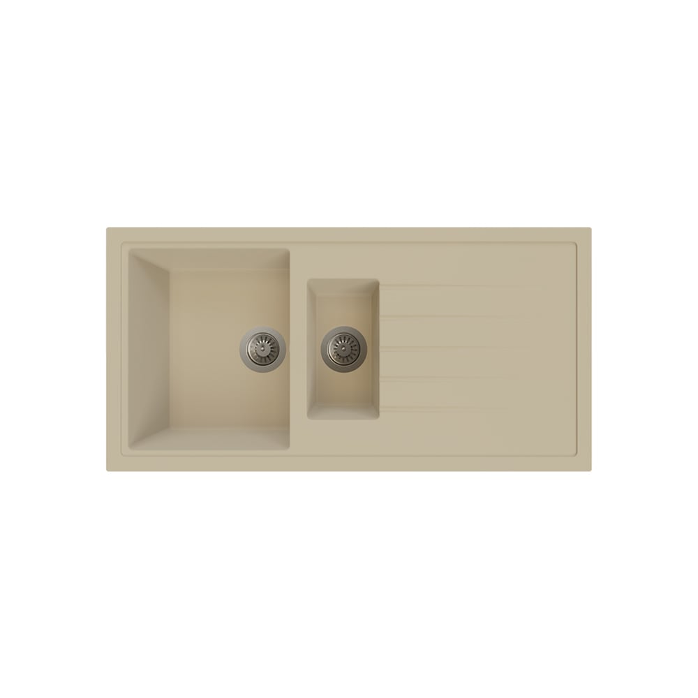 Aqua QuartzSirius 100x50 cm 1.5 Göz Bej Granit Eviye