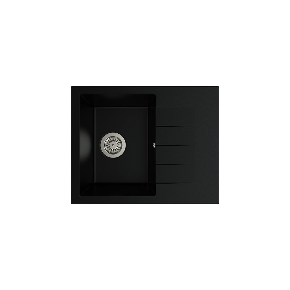 Aqua QuartzVega 60x50 cm Siyah Granit Eviye