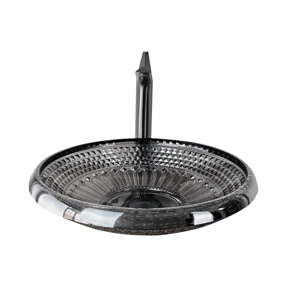 GraffeGraffe Crystaline Siyah Dekoratif Oval Cam Lavabo