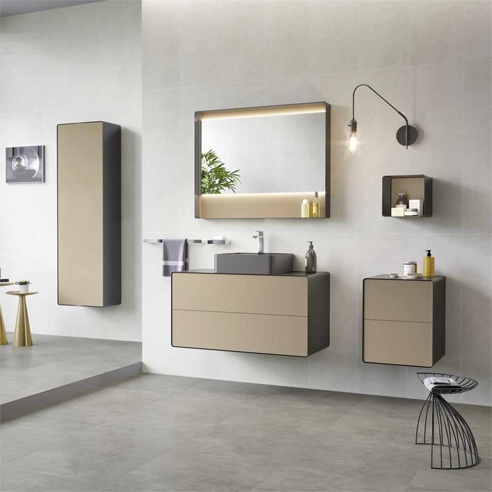 Kale Edge Comfort Line 100 cm Antrasit-Vizon Banyo Dolabı - Yapı Home