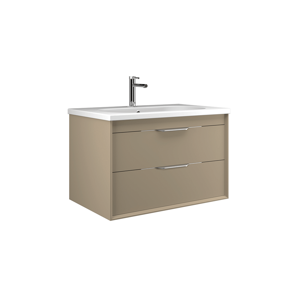 OrkaClay 80 cm Çift Çekmeceli Banyo Dolabı Alt Modülü