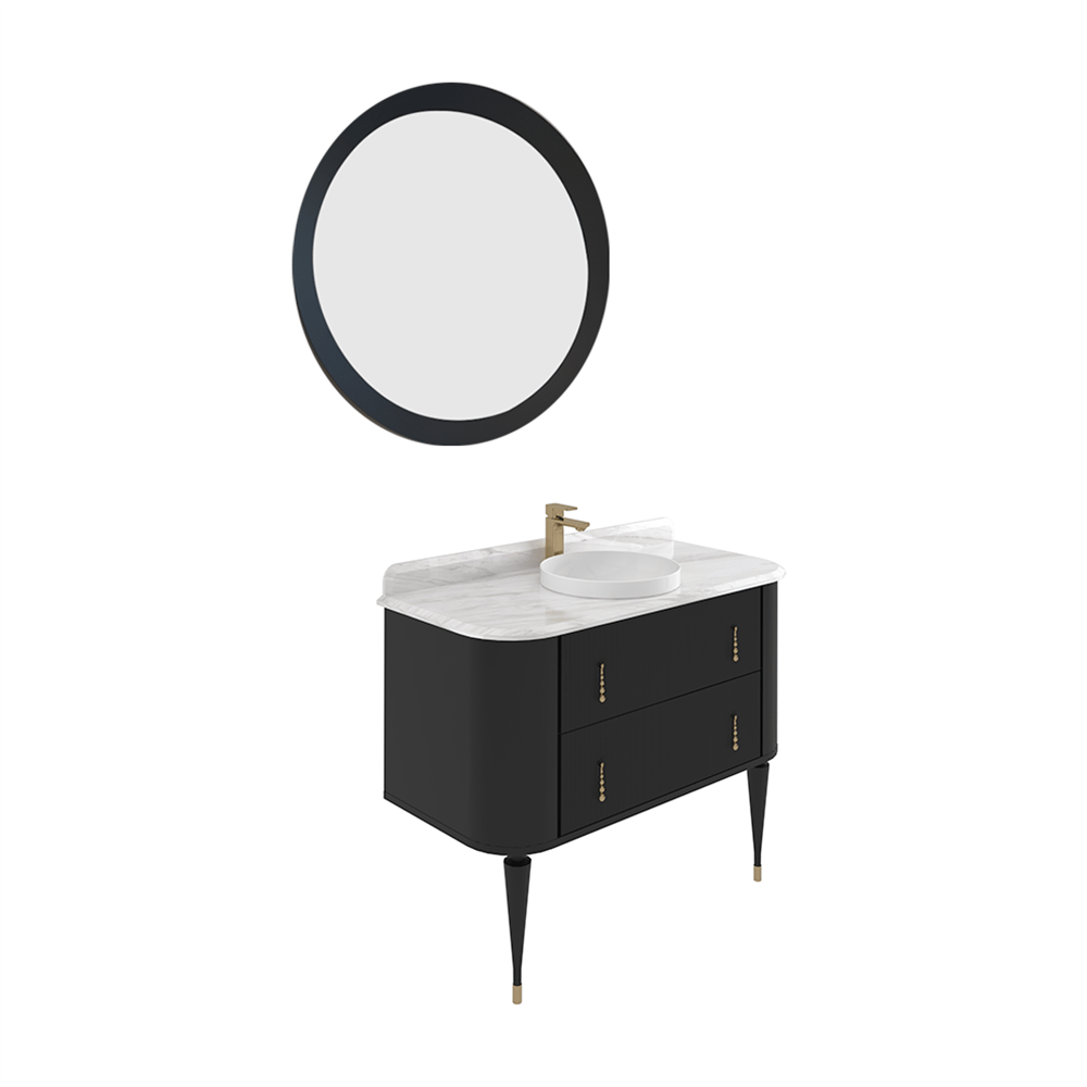 OrkaFelice 100 cm Ahşap Ayaklı Banyo Dolabı