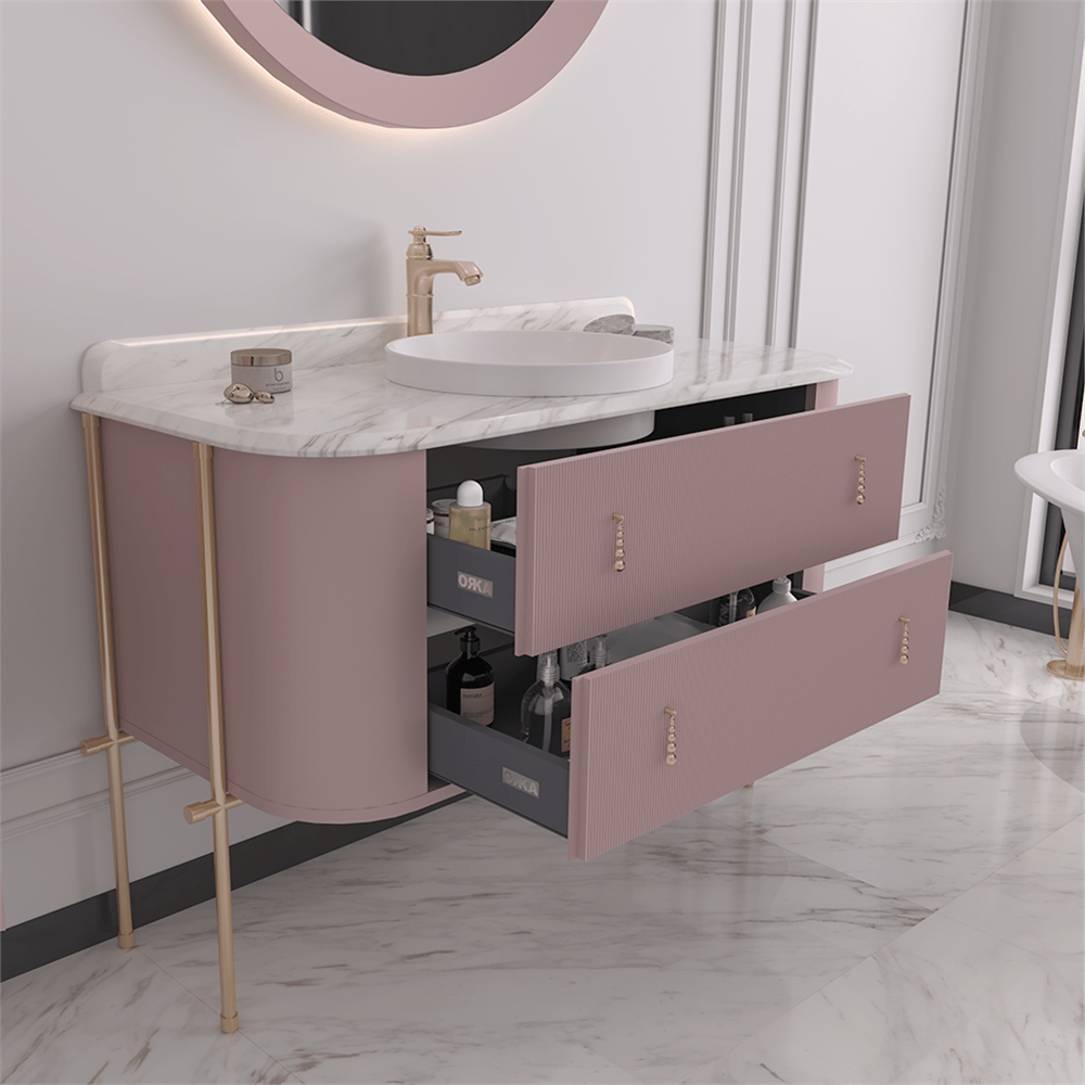 OrkaFelice 120 cm Metal Ayaklı Banyo Dolabı Alt Modülü