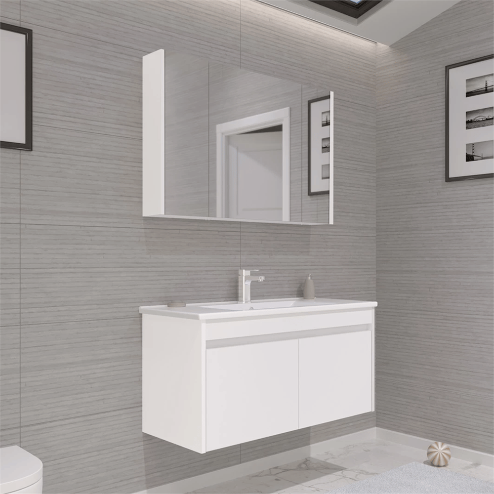 OrkaSide 100 cm Kapaklı Banyo Dolabı