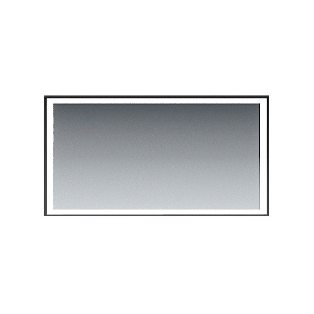 OrkaStyle 120x65 cm Ledli Ayna, Siyah Çerçeveli