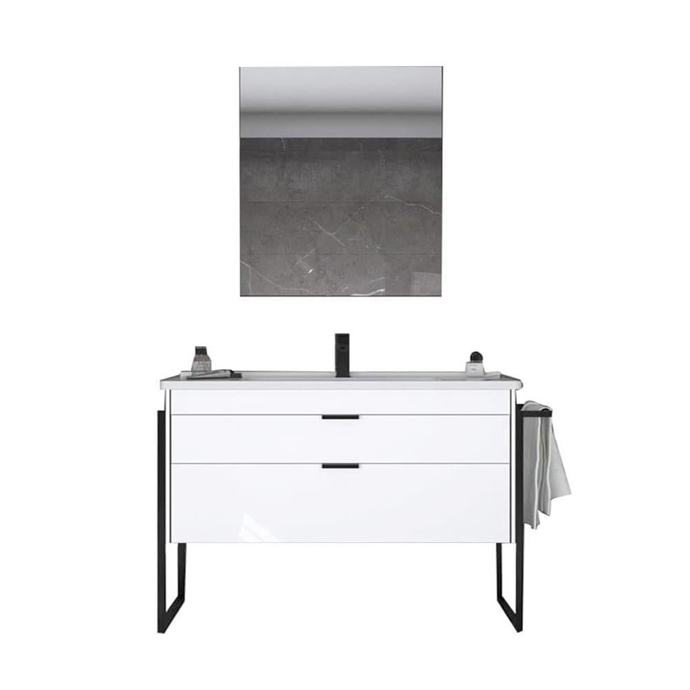 OrkaTrio 100 cm Ayaklı Çekmeceli Banyo Dolabı