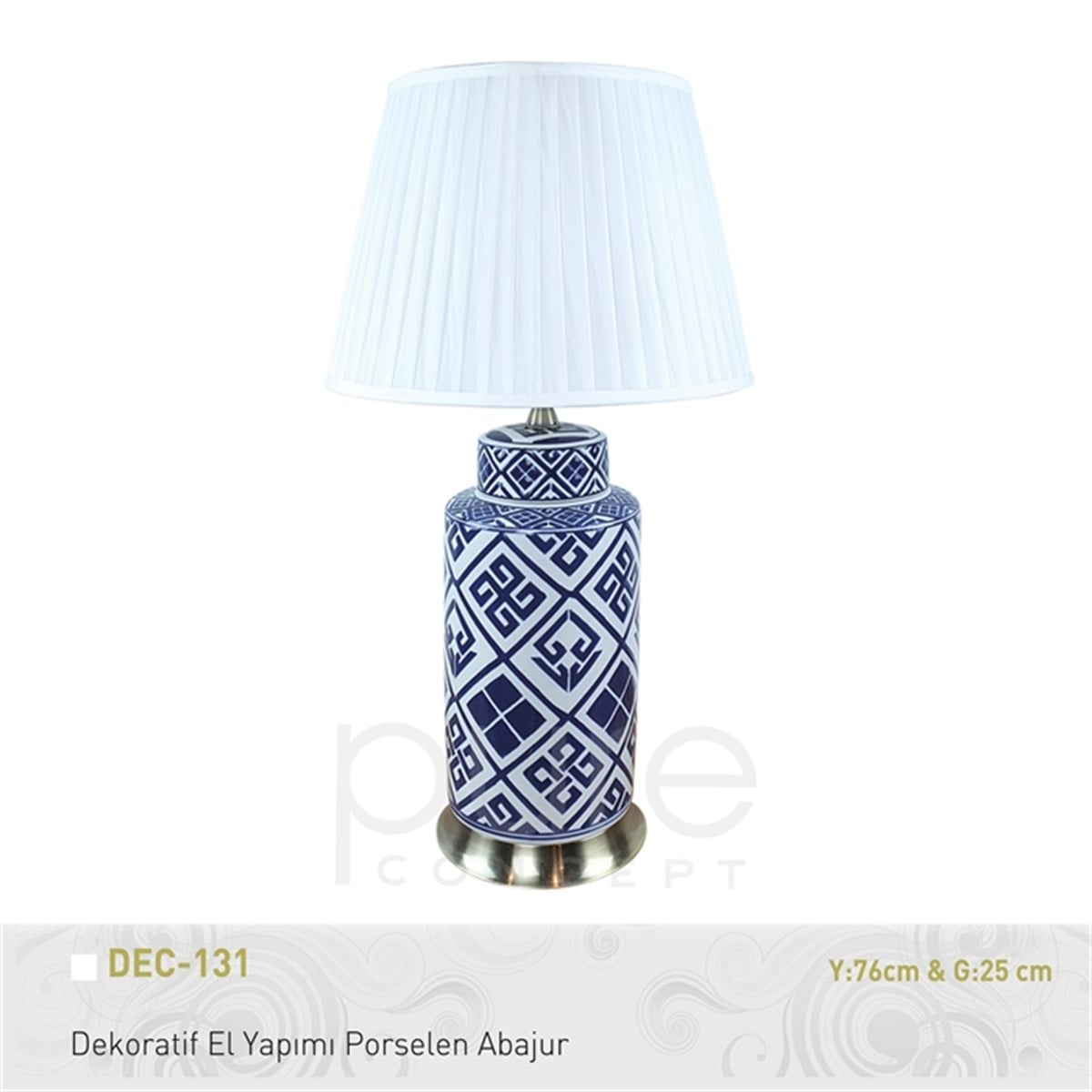 Pure | Dekoratif El Yapımı Porselen Abajur Y76xg25
