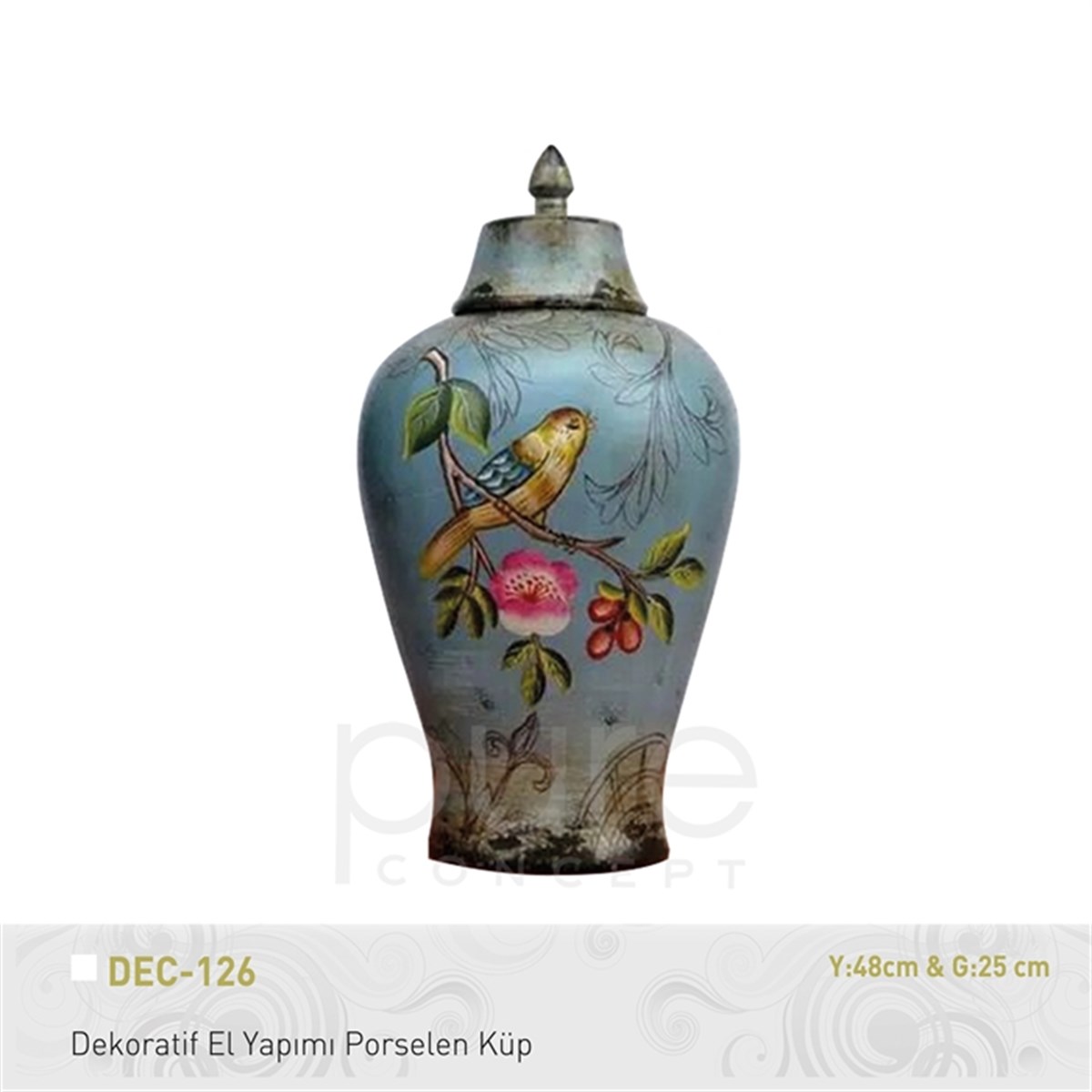 Pure | Dekoratif El Yapımı Porselen Küp Y48xg25