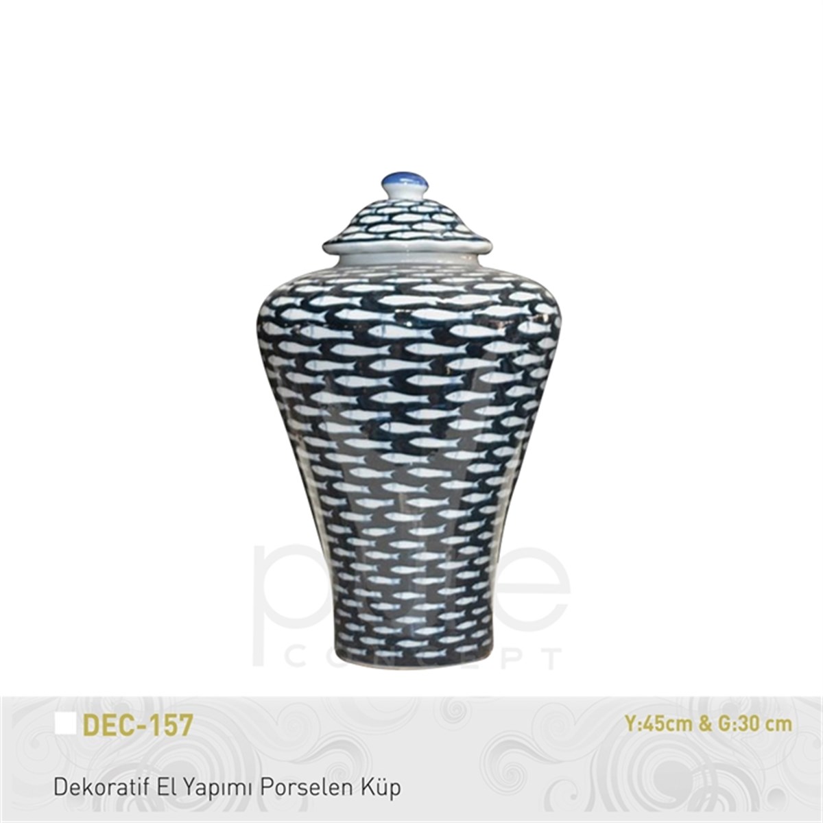 Pure | Dekoratif El Yapımı Porselen Küp Y45xg30
