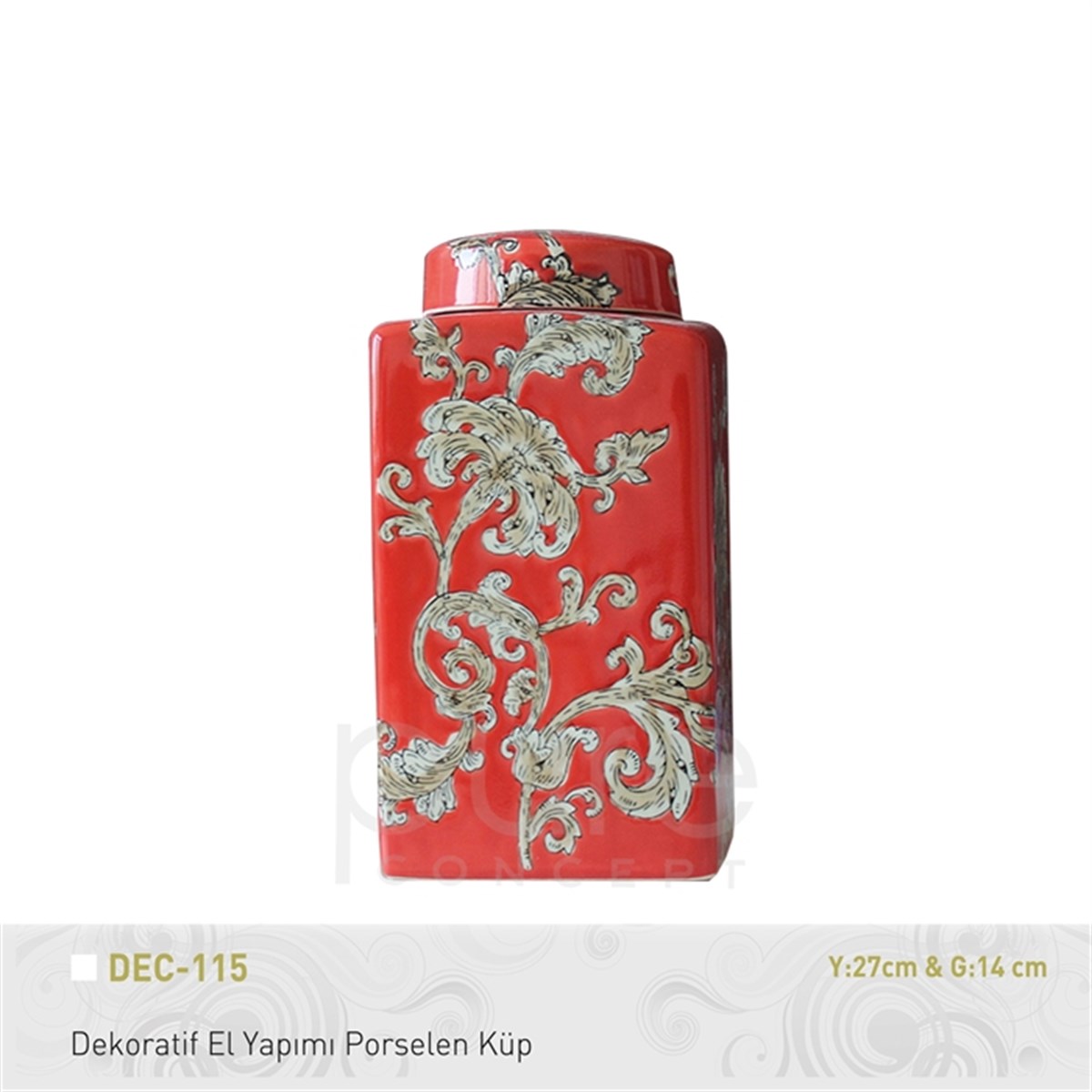 Pure | Dekoratif El Yapımı Porselen Küp Y27xg14