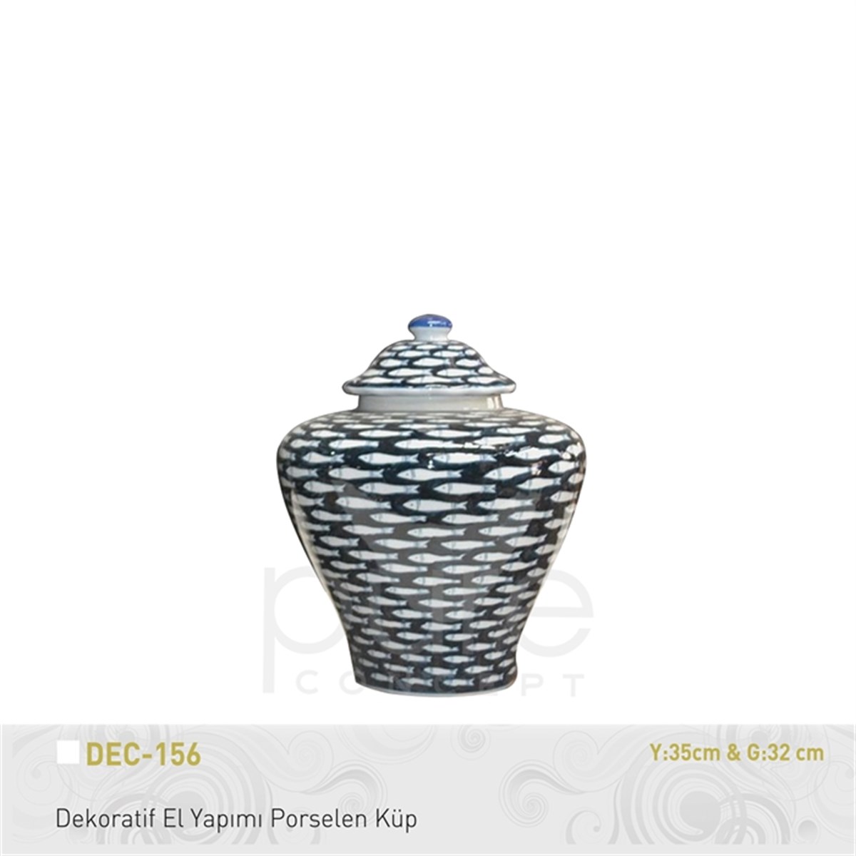 Pure | Dekoratif El Yapımı Porselen Küp Y35xg32