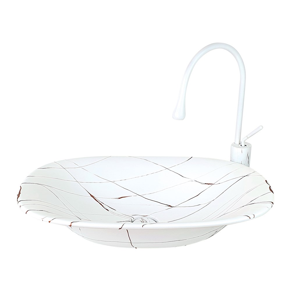 Pure ConceptBeyaz Bakır Tezgah Üstü Çanak Lavabo