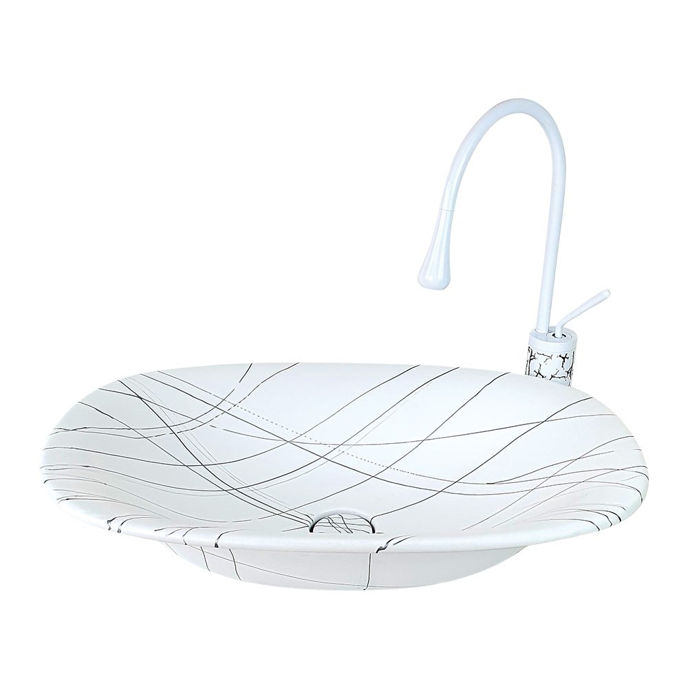 Pure ConceptBeyaz Gümüş Tezgah Üstü Çanak Lavabo