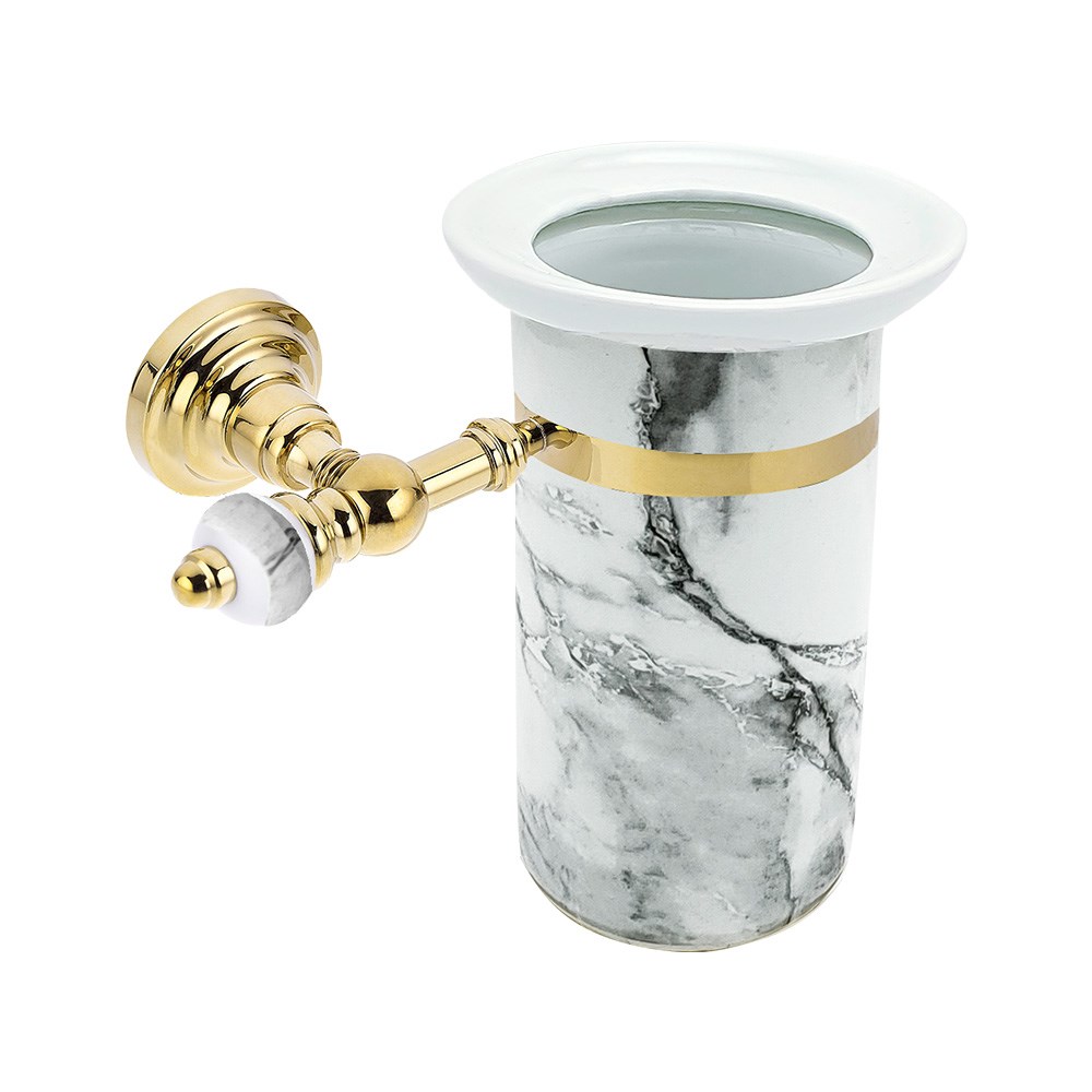 Pure ConceptCalacatta White Gold Montajlı Diş Fırçalık