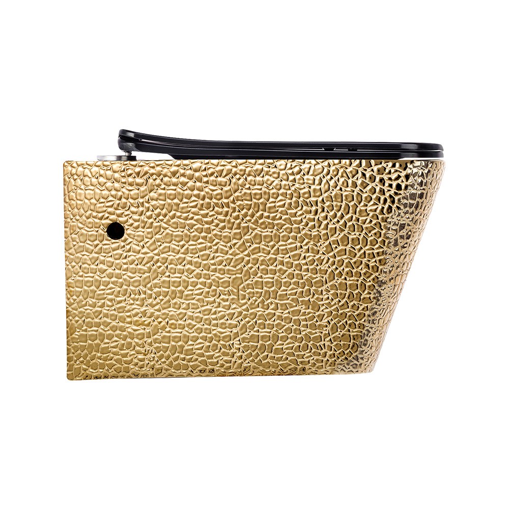 Pure ConceptCrocodile Gold-black Kanalsız Asma Klozet + Yavaş Kapanır Kapak