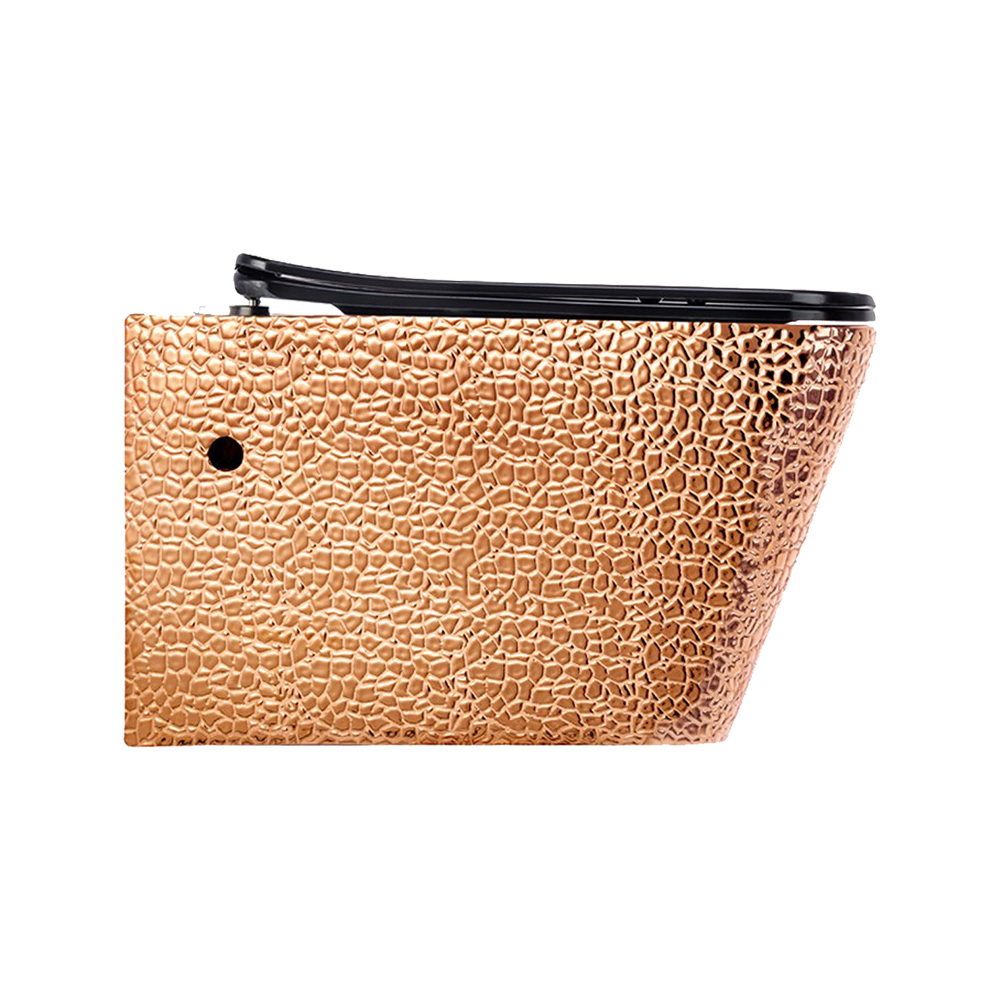 Pure ConceptCrocodile Rose Gold & Black Kanalsız Asma Klozet + Yavaş Kapanır Kapak