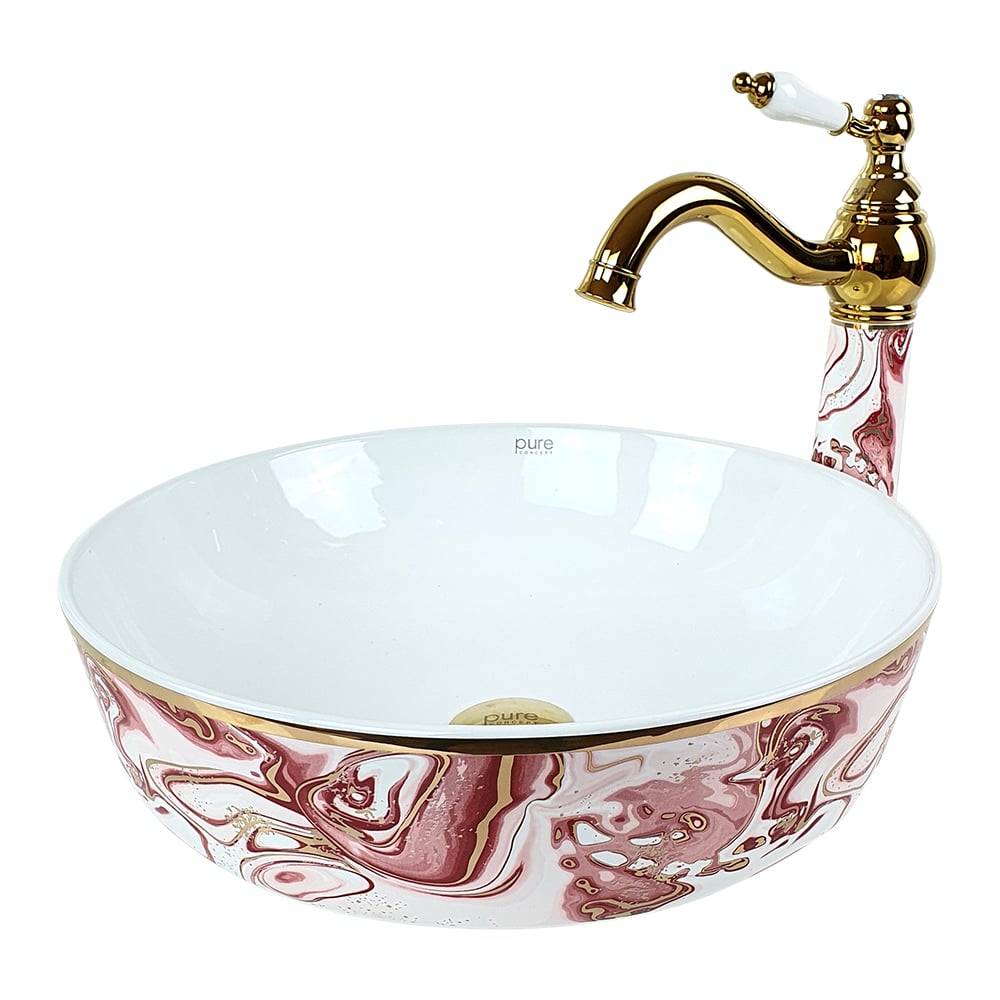 Pure ConceptEbru Pembel Altın Çanak Lavabo